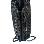 Chanel Large Black Patent Leather Mademoiselle Bowling Bag 2011-12