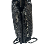 Chanel Large Black Patent Leather Mademoiselle Bowling Bag 2011-12