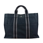Hermes Fourre-Tout MM Canvas Black Tote
