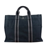 Hermes Fourre-Tout MM Canvas Black Tote