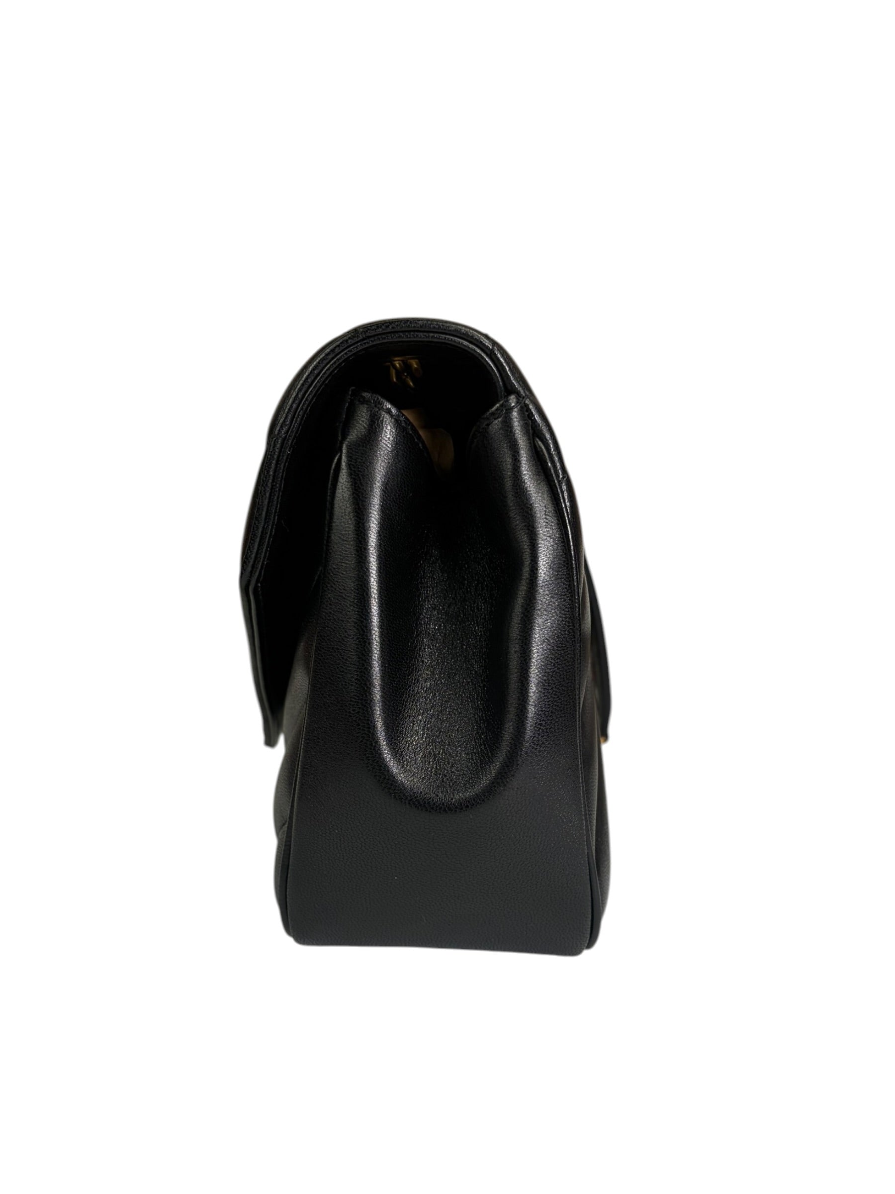 YSL Black Lambskin Matelasse Medium Loulou Shoulder Bag