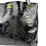 Chanel Black Patent Floral Cutout Tote (Patent Damaged) 2003