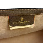 Gucci Brown Leather GG Supreme Web Stripe Clutch