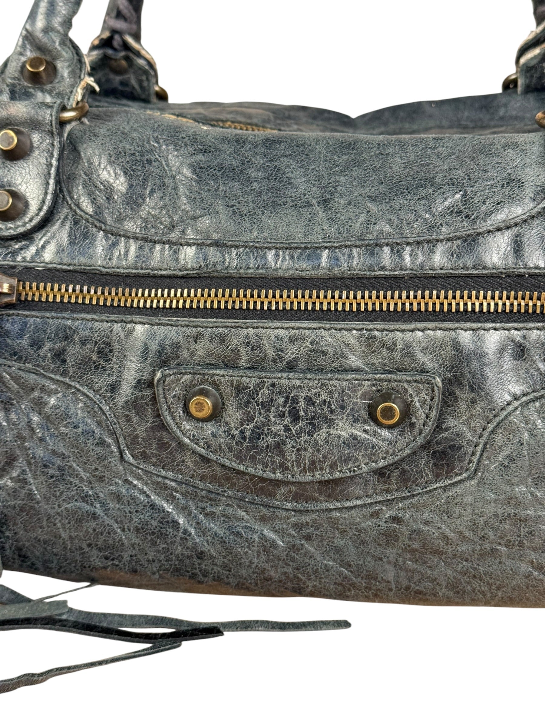 Balenciaga Vintage Dark Blue Leather Classic City Bag