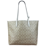 Coach Leather Signature Canvas Reversible City Tote Bag