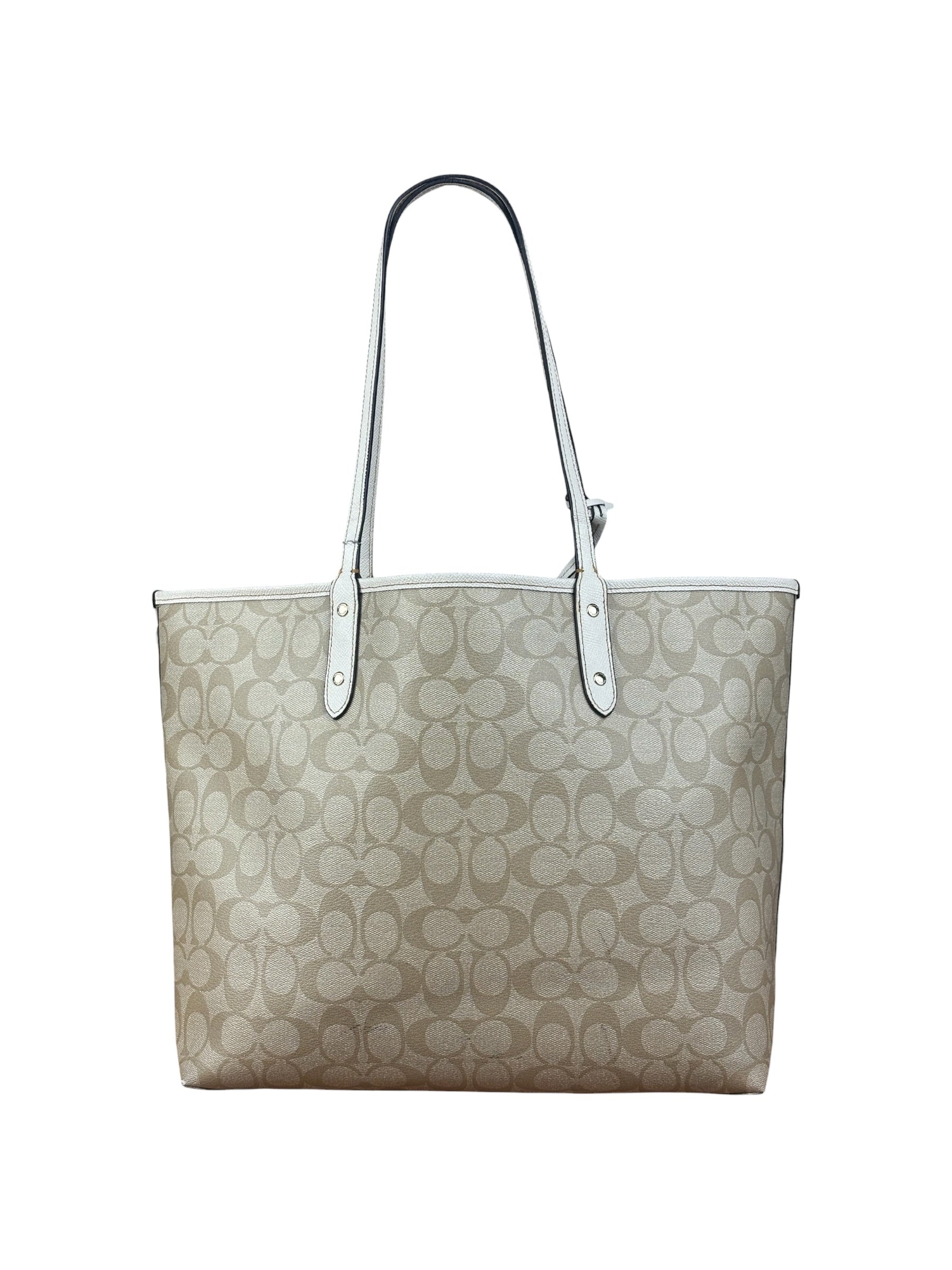 Coach Leather Signature Canvas Reversible City Tote Bag
