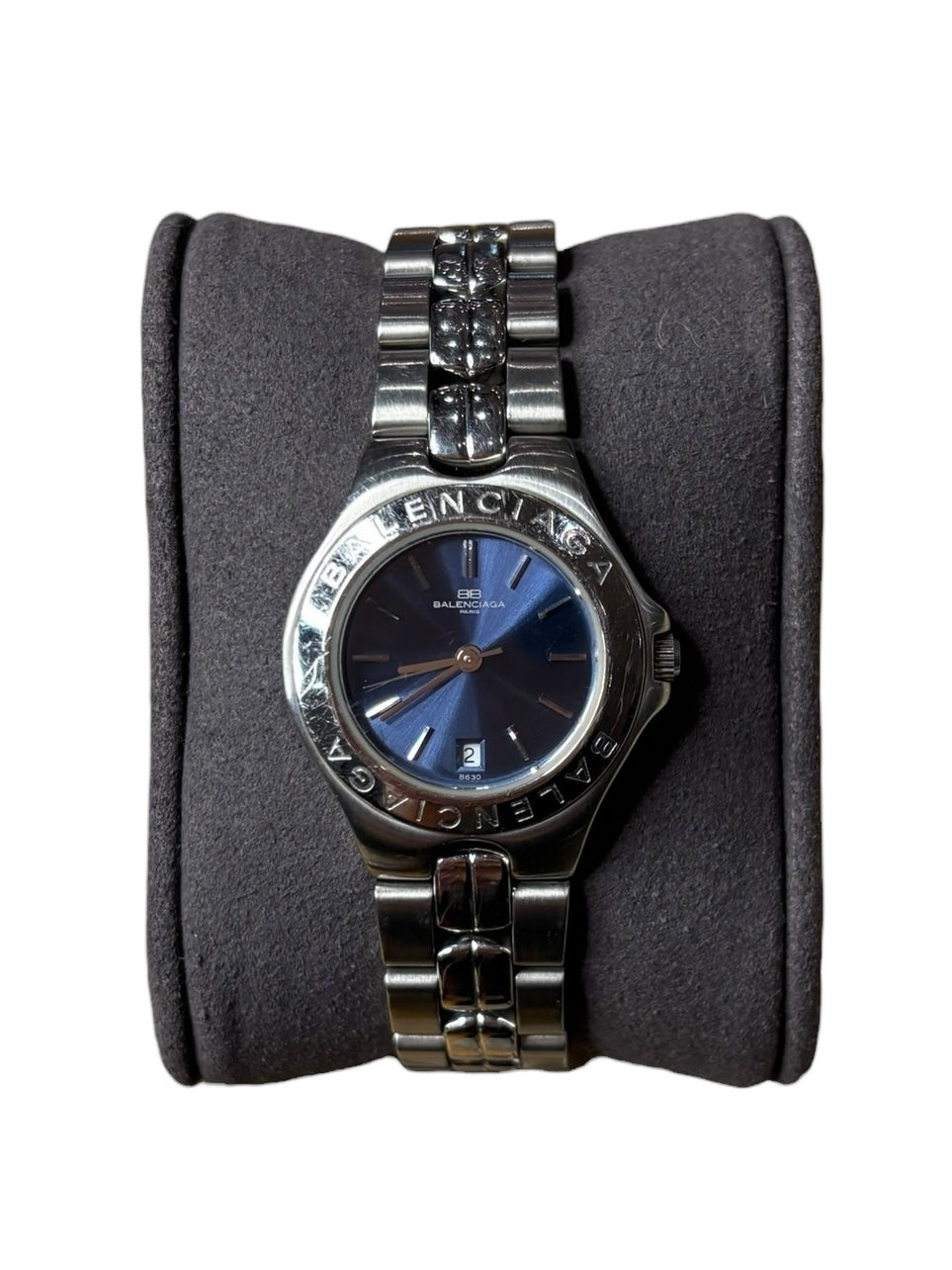 Balenciaga Blue Stick Dial Stainless Steel Band