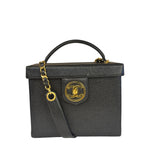 Chanel Black Caviar Leather Vanity Train Case 1995