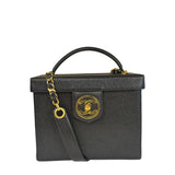 Chanel Black Caviar Leather Vanity Train Case 1995