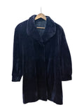 Vintage Saga Navy-Dyed Shaved Mink Fur Long Coat