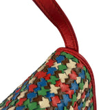 Fendi Colorblock Leather Woven Shoulder Bag