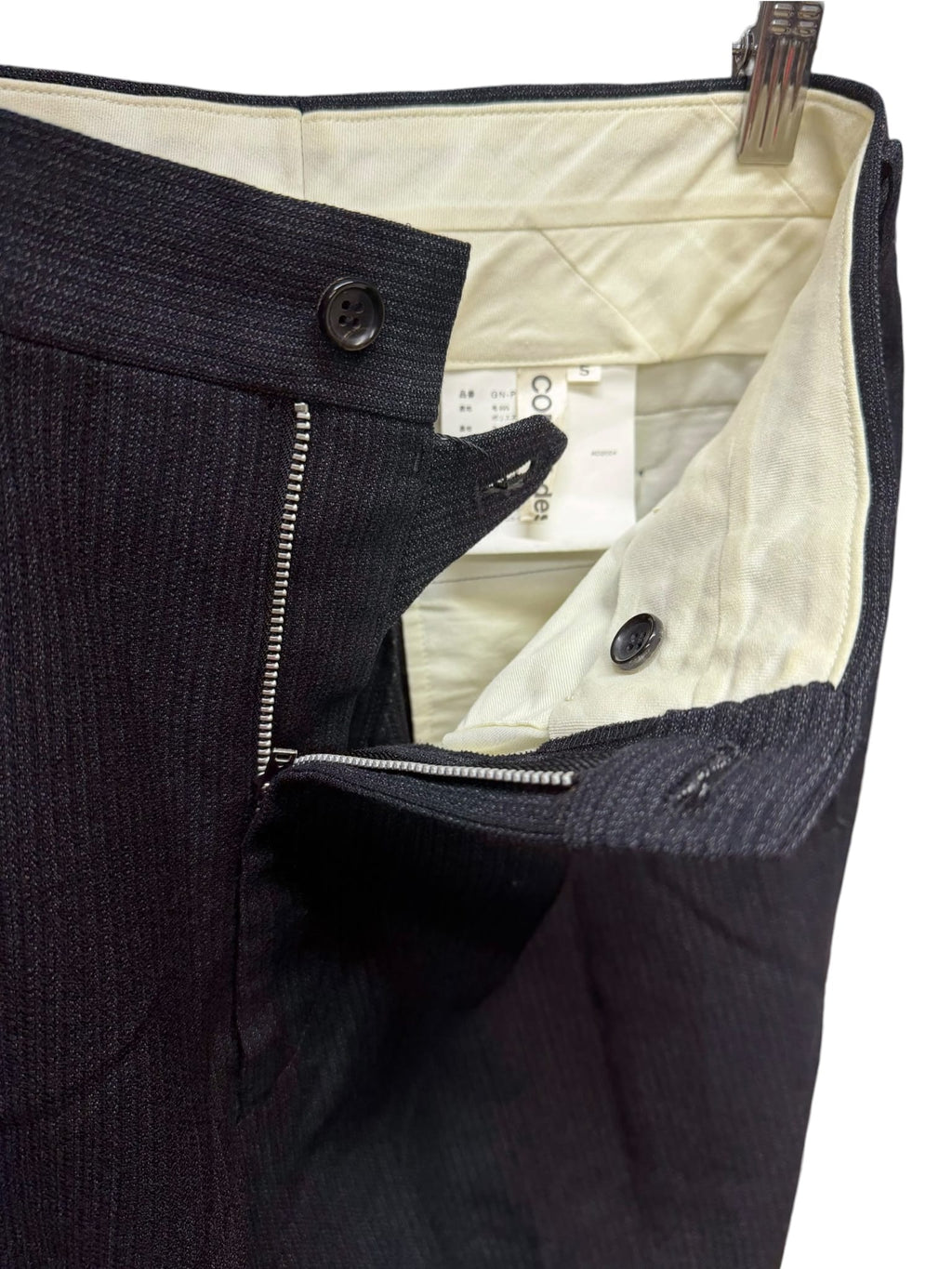 CDG 4-Pocket Pleated Greyish Dark Navy Wool Trousers