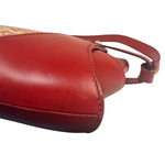 Fendi Red Leather Trim Zucca Compliation Shoulder Bag