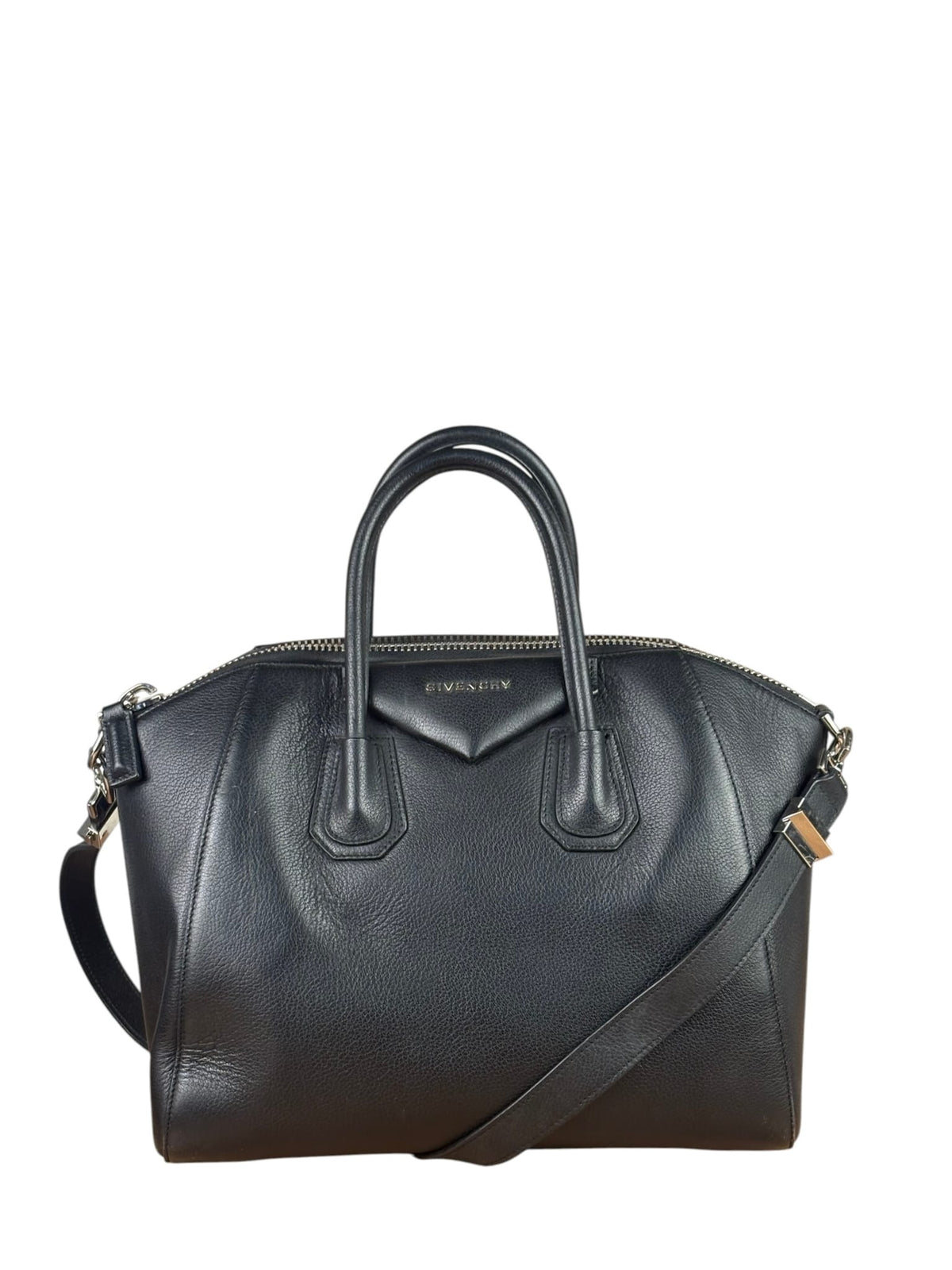 Givenchy Black Leather Antigona Medium Two-Way Bag