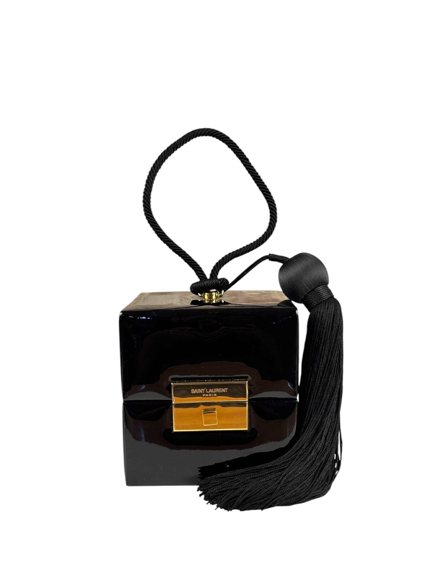 YSL Patent Jerry Cube Box Clutch
