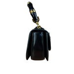Gucci Vintage Black Leather Bamboo Top Handle Shoulder/Hand Bag