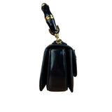 Gucci Vintage Black Leather Bamboo Top Handle Shoulder/Hand Bag