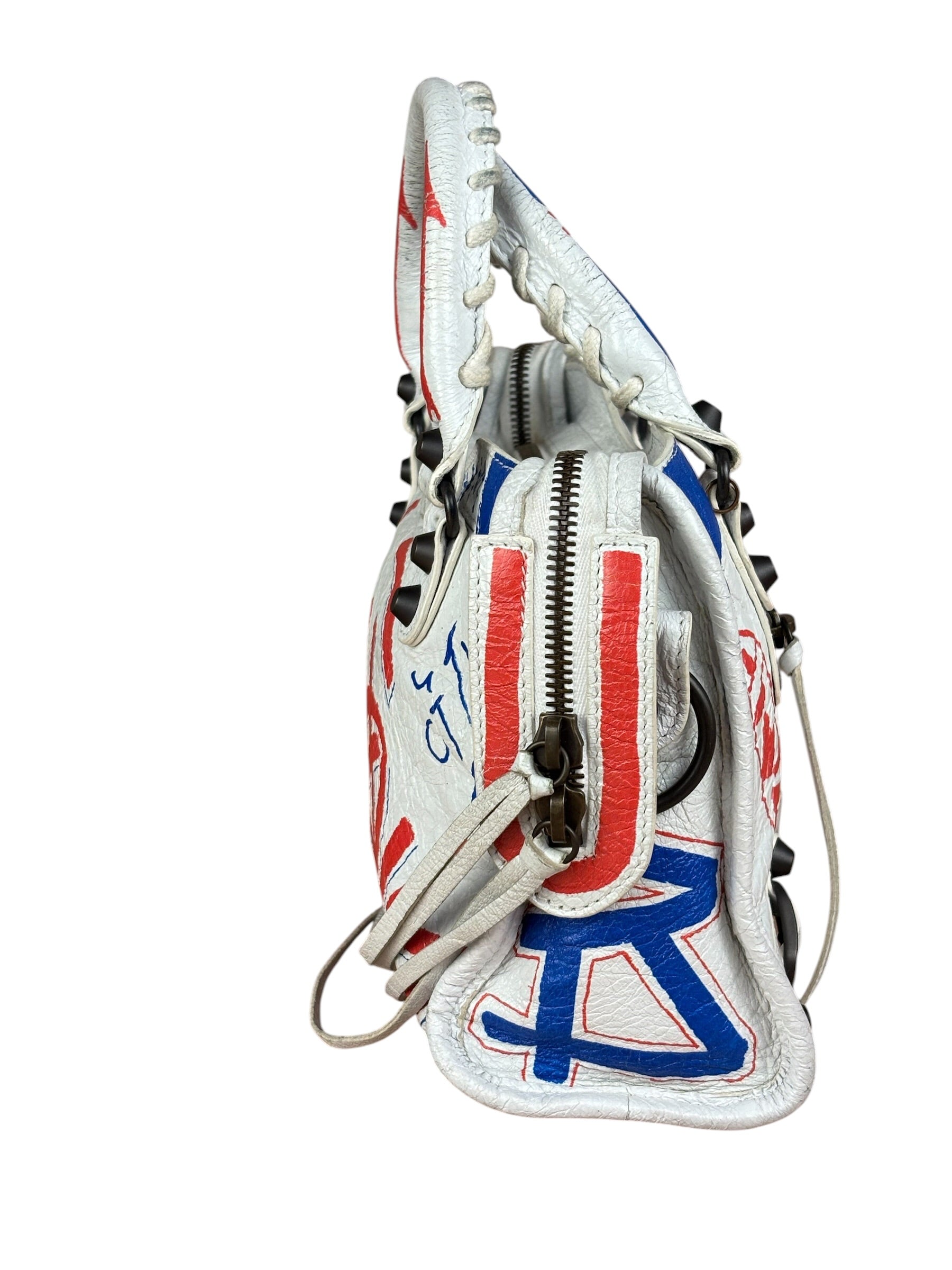 Balenciaga Mini White Graffiti Le City Bag
