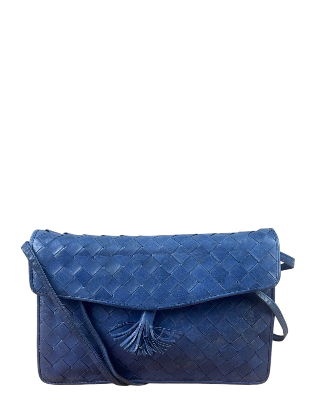 Bottega Veneta Navy Intrecciato Small Shoulder Bag