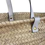 Versace Large White Raffia/Leather Shoulder Tote