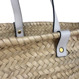 Versace Large White Raffia/Leather Shoulder Tote