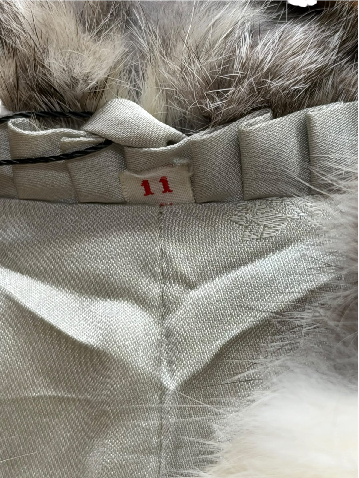 Vintage Cream/Grey Rabbit Fur Coat
