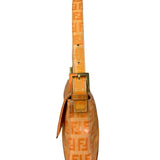 Fendi Vintage Orange Zucca Mamma FF Monogram Baguette