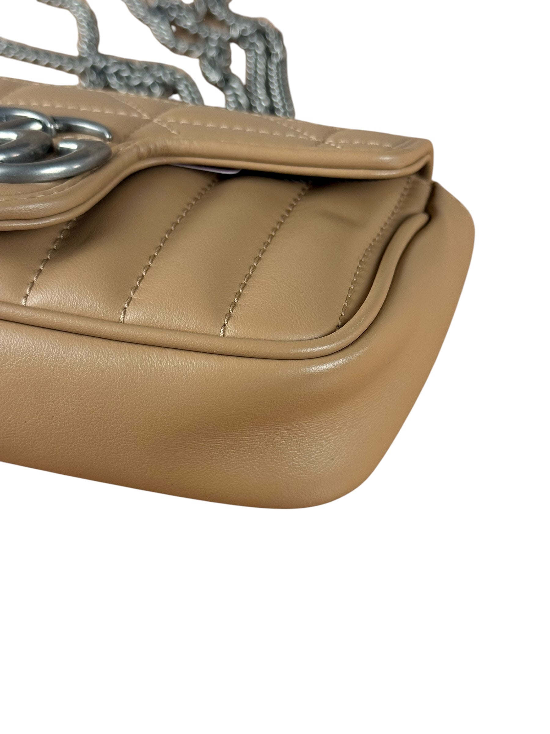 Gucci GG Marmont Matelasse Leather Mini Crossbody Bag Beige