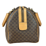 Celine Vintage Brown Coated Macadam Boston Handbag
