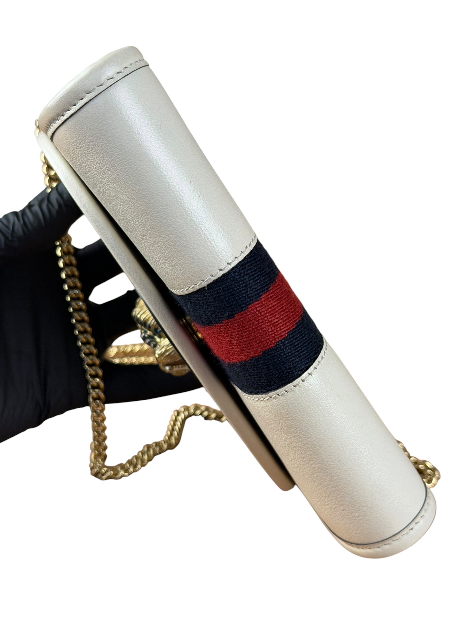 Gucci White Raja Mini Chain Shoulder Bag