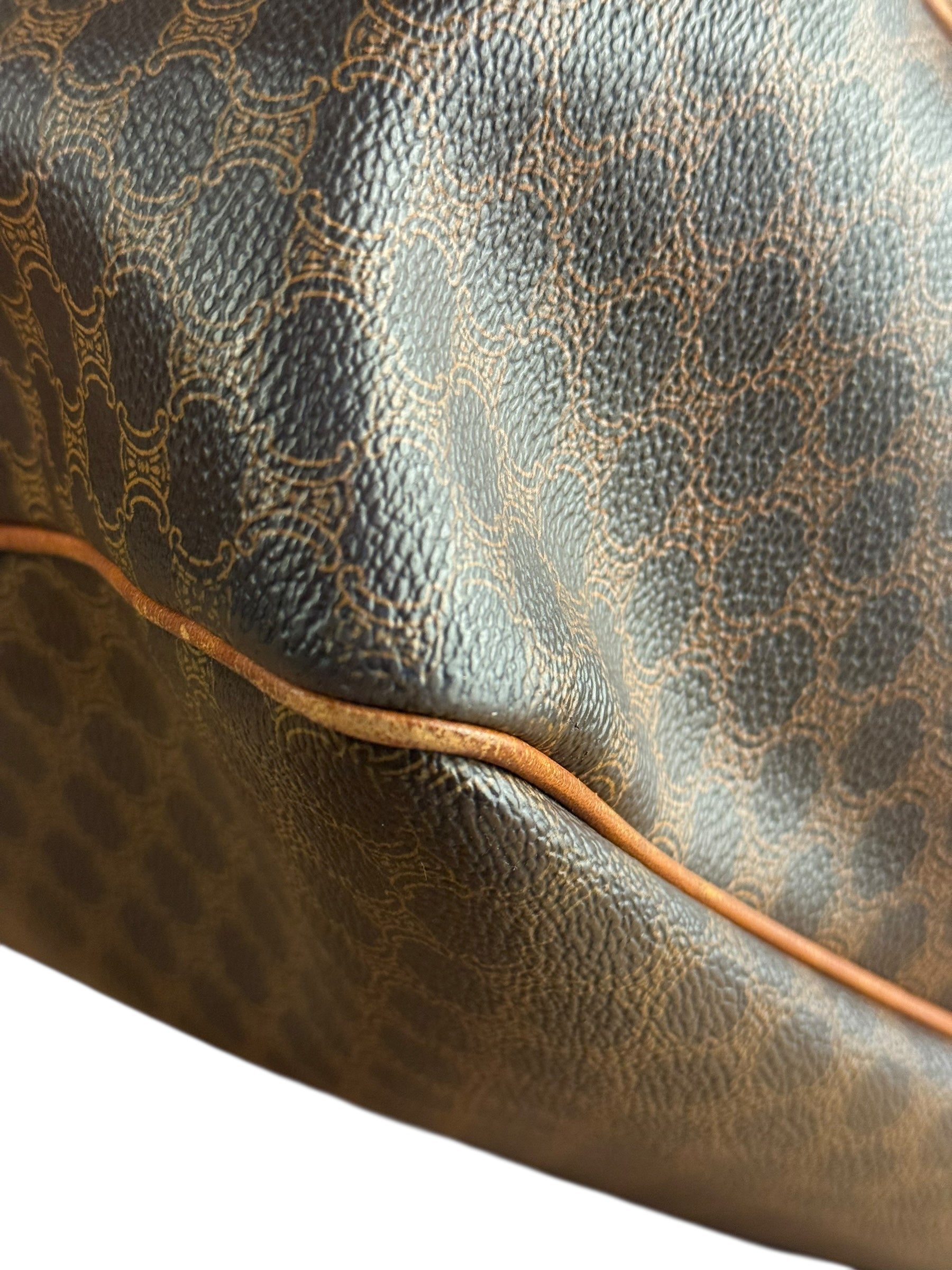 Celine Vintage Macadam Canvas Shoulder Tote