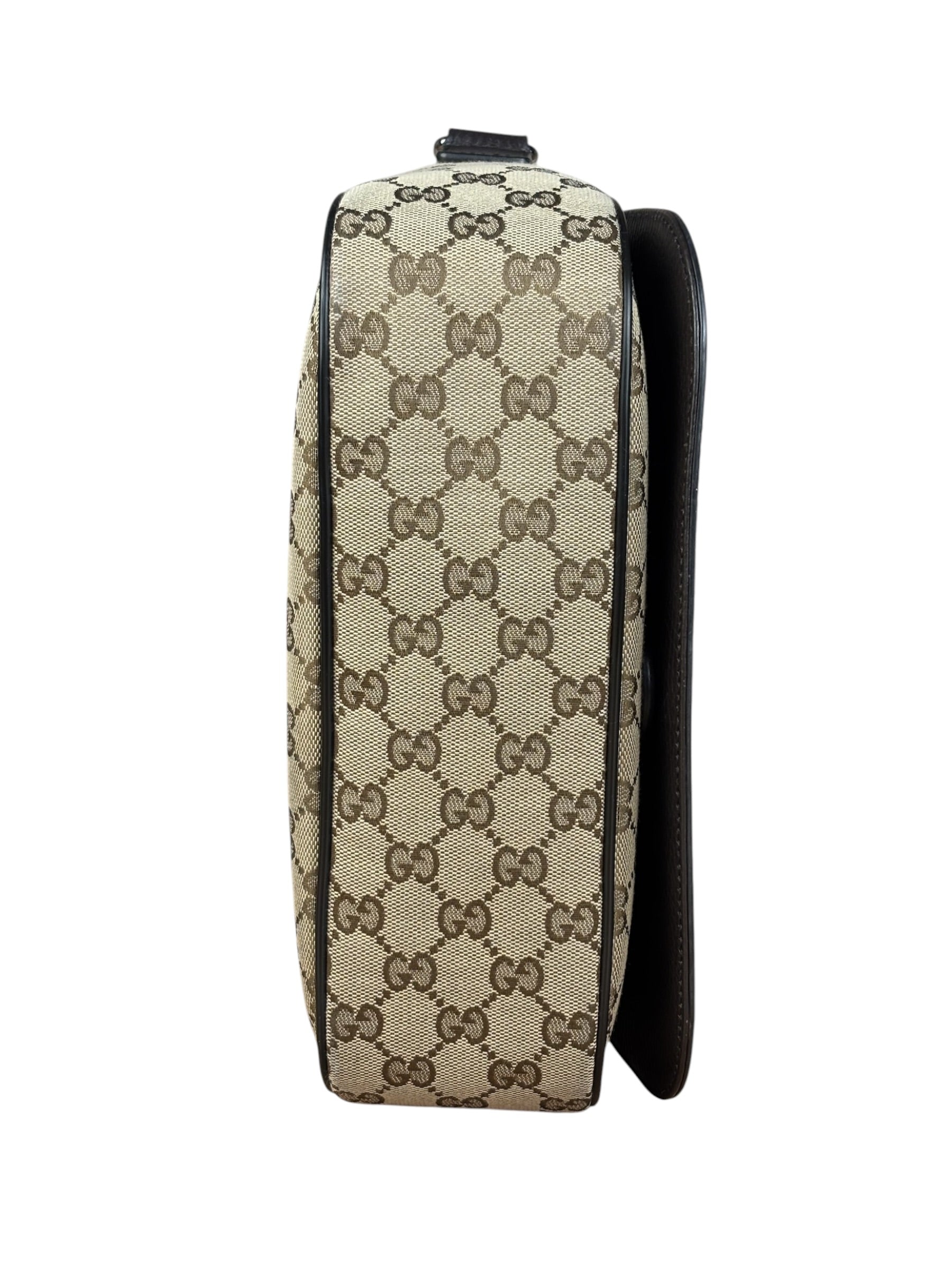 Gucci GG Canvas Print Flap Messenger Bag