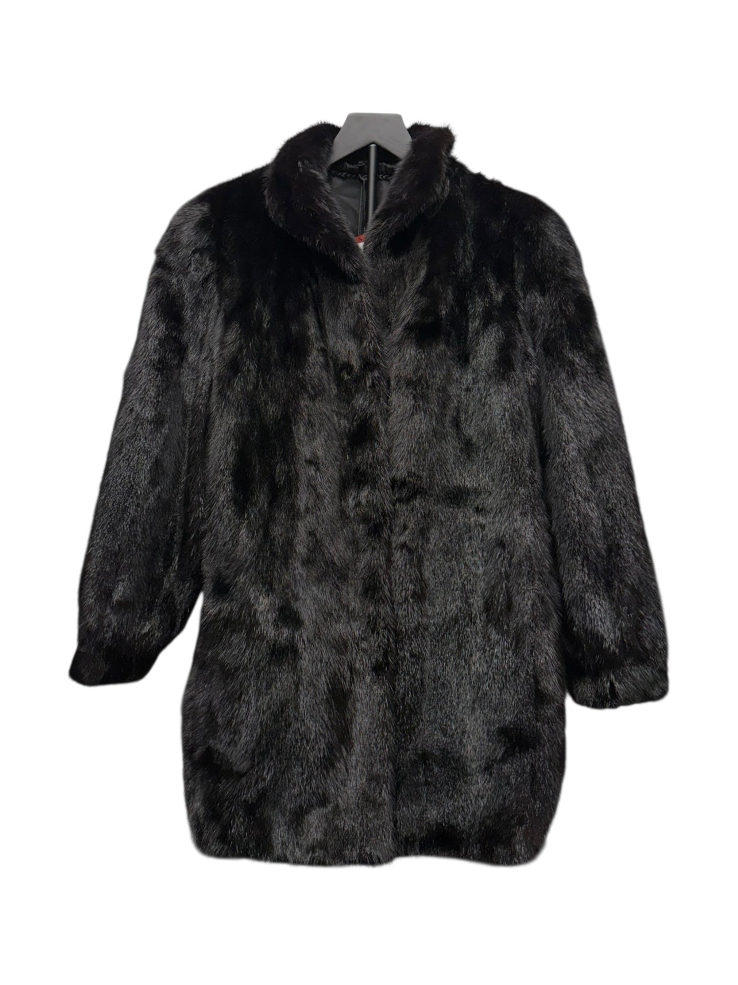 Vintage Black Fur Mid Length Coat