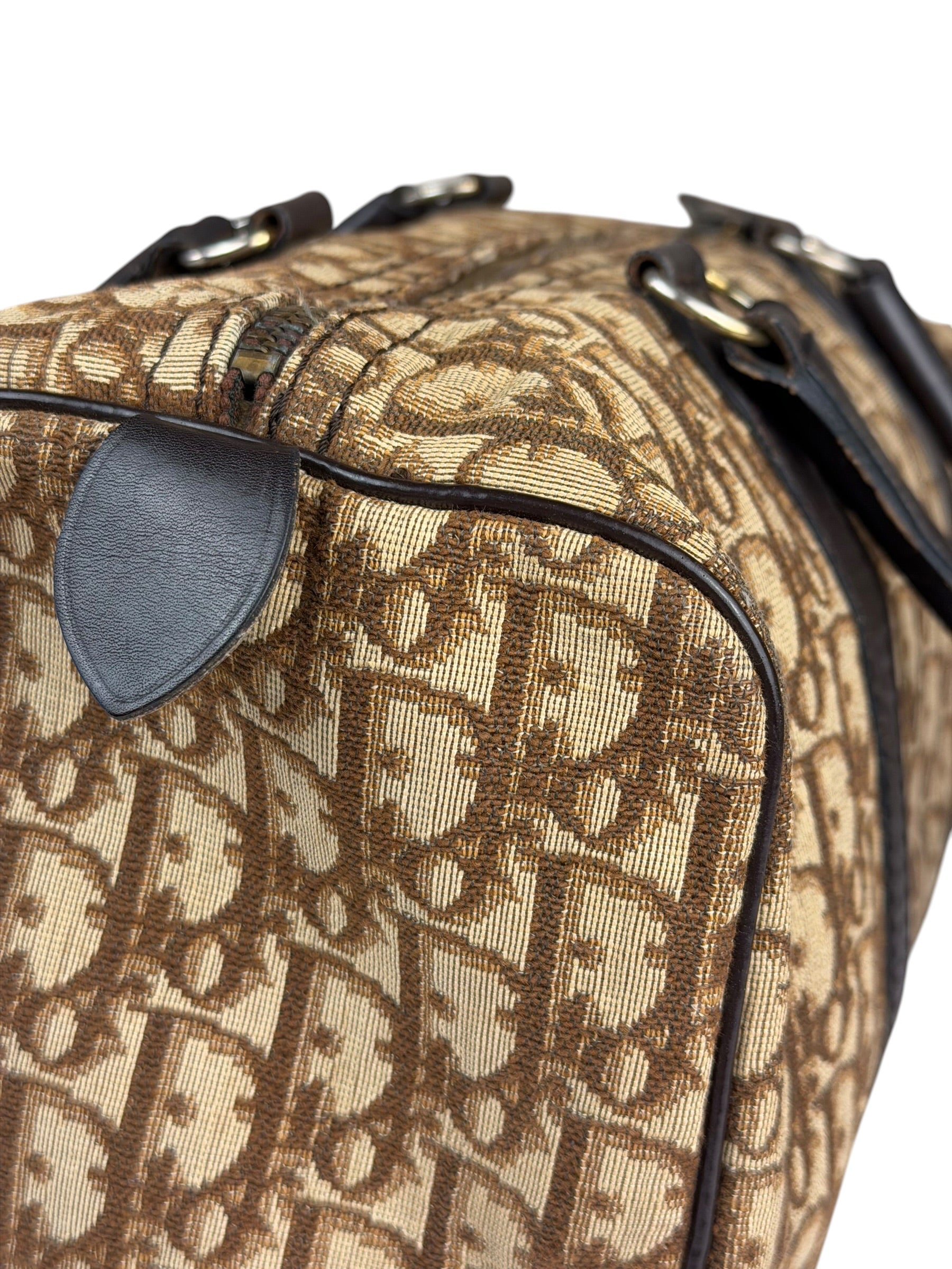 Christian Dior Brown Leather Trotter Boston Handbag
