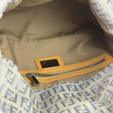 Fendi Leather Light Blue Trim Zucca Baguette