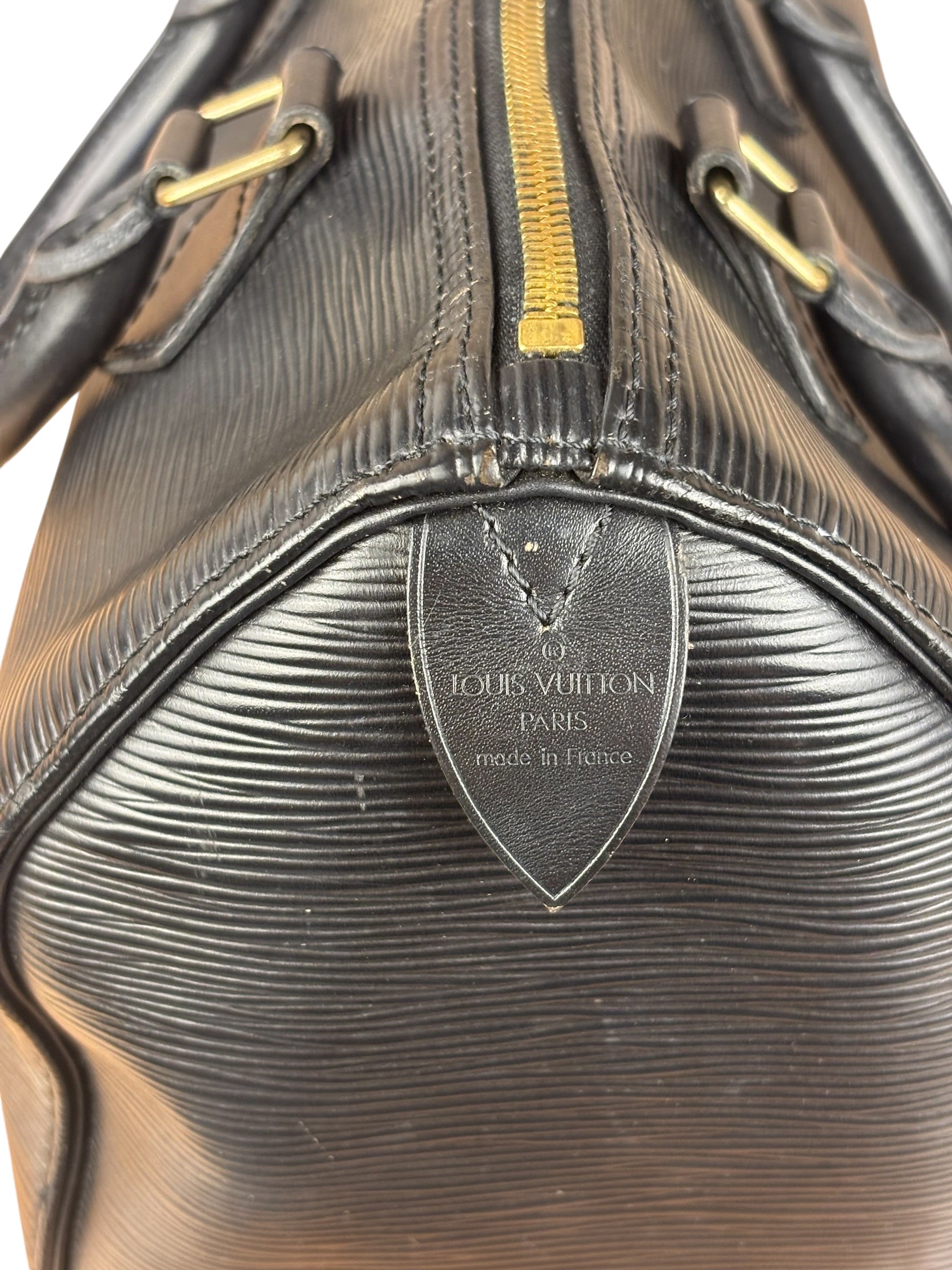 Louis Vuitton Vintage Black Epi Leather Speedy Hand Bag 25
