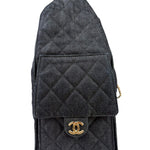 Chanel Navy Quilted Denim/Leather Trim 25 Hobo Bag 2021