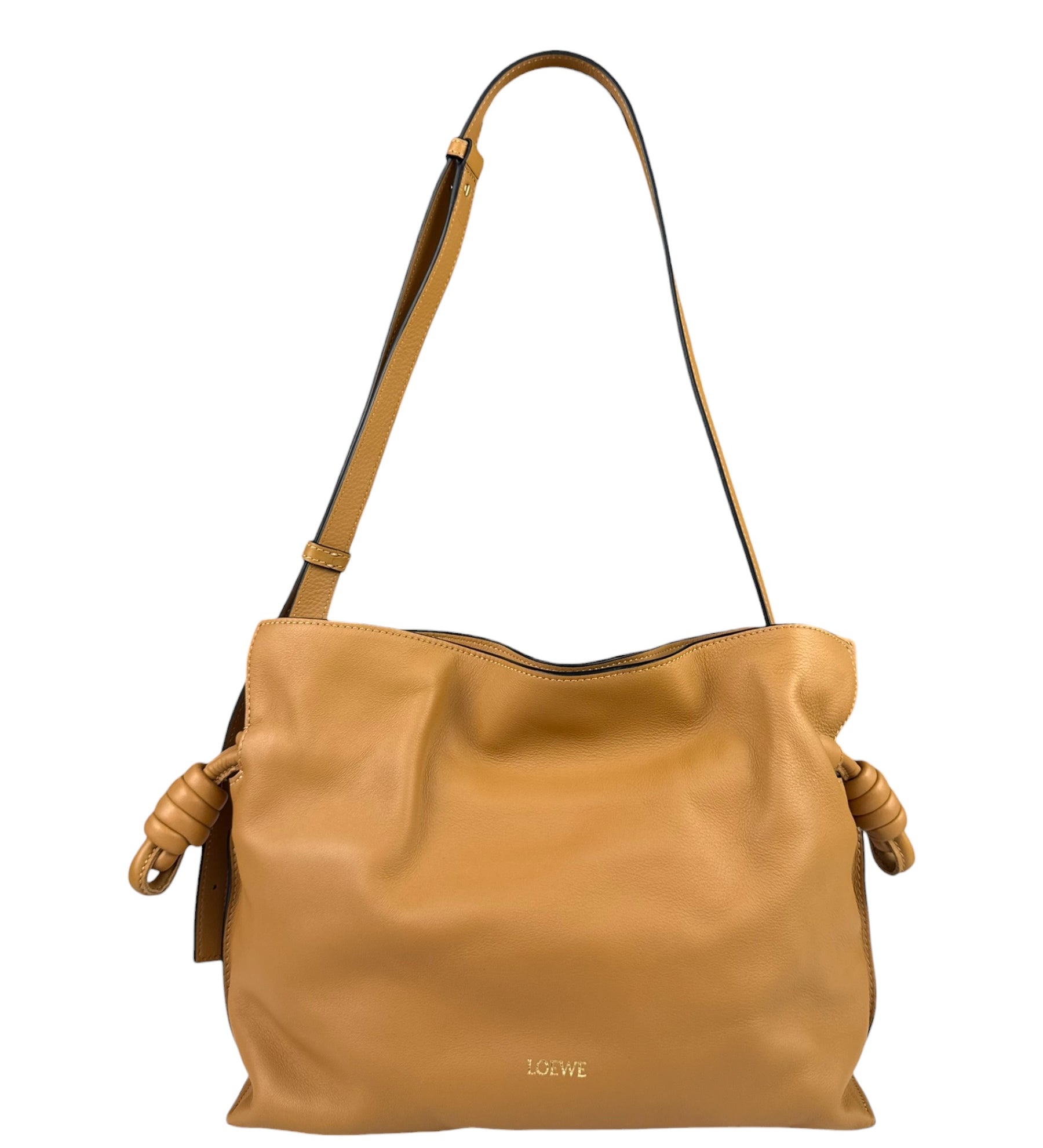 Loewe Brown Leather Flamenco Shoulder Bag