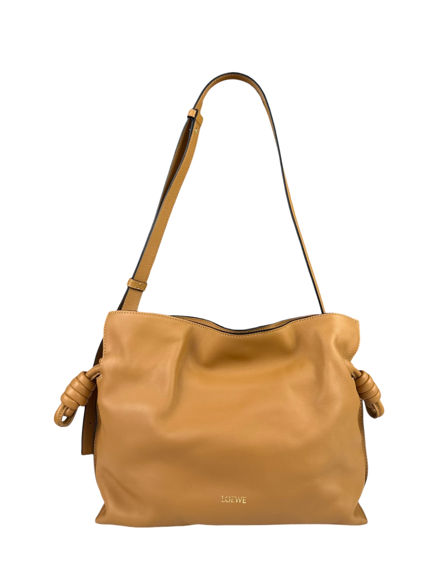 Loewe Brown Leather Flamenco Shoulder Bag