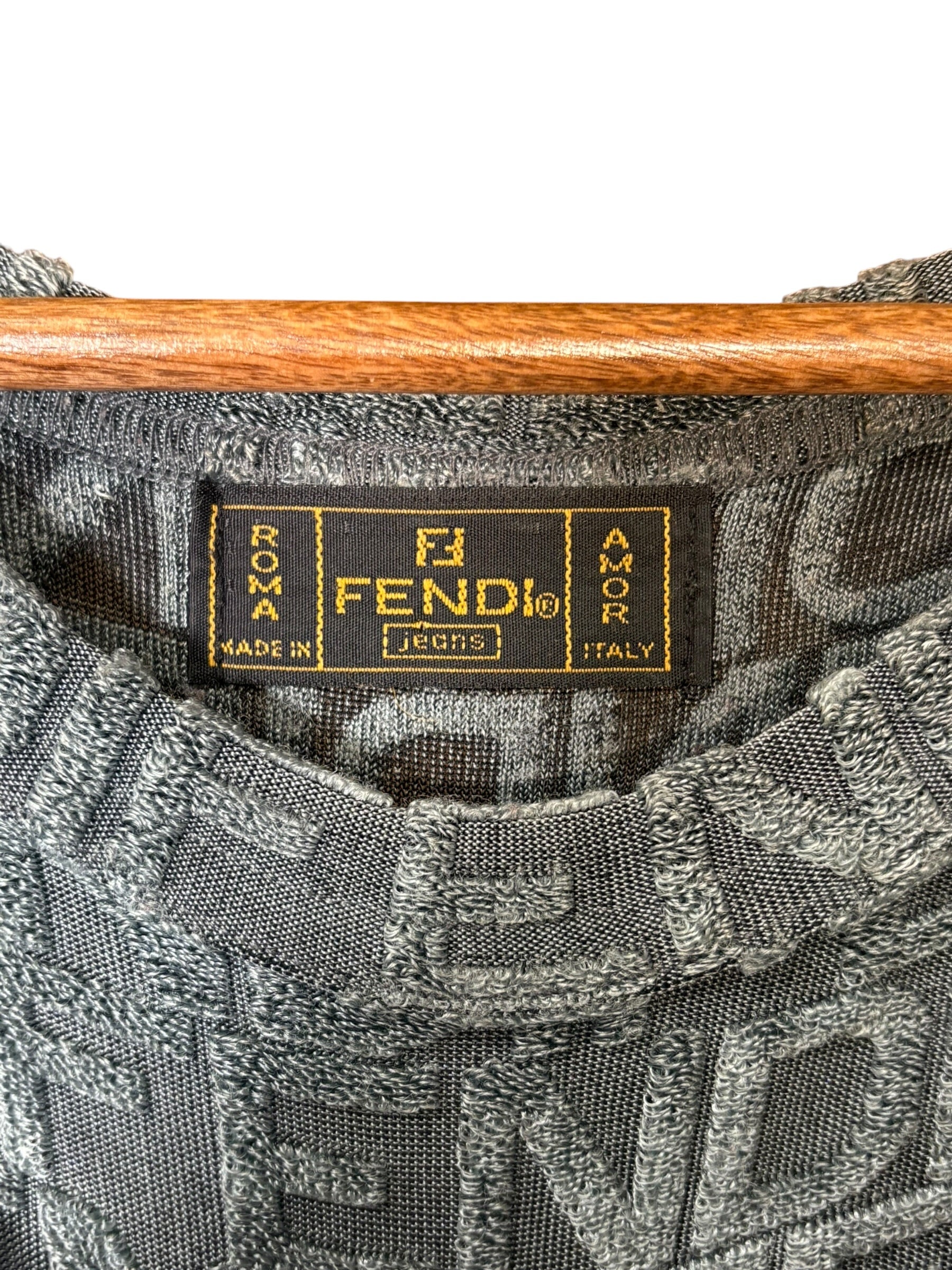Fendi Vintage Dark Grey Logo Sweater