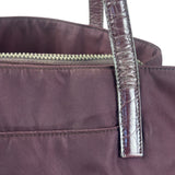 Prada Vintage Plum Nylon Leather Embossed Handbag
