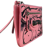 Balenciaga Pink Grafitti Le City Zip Wallet