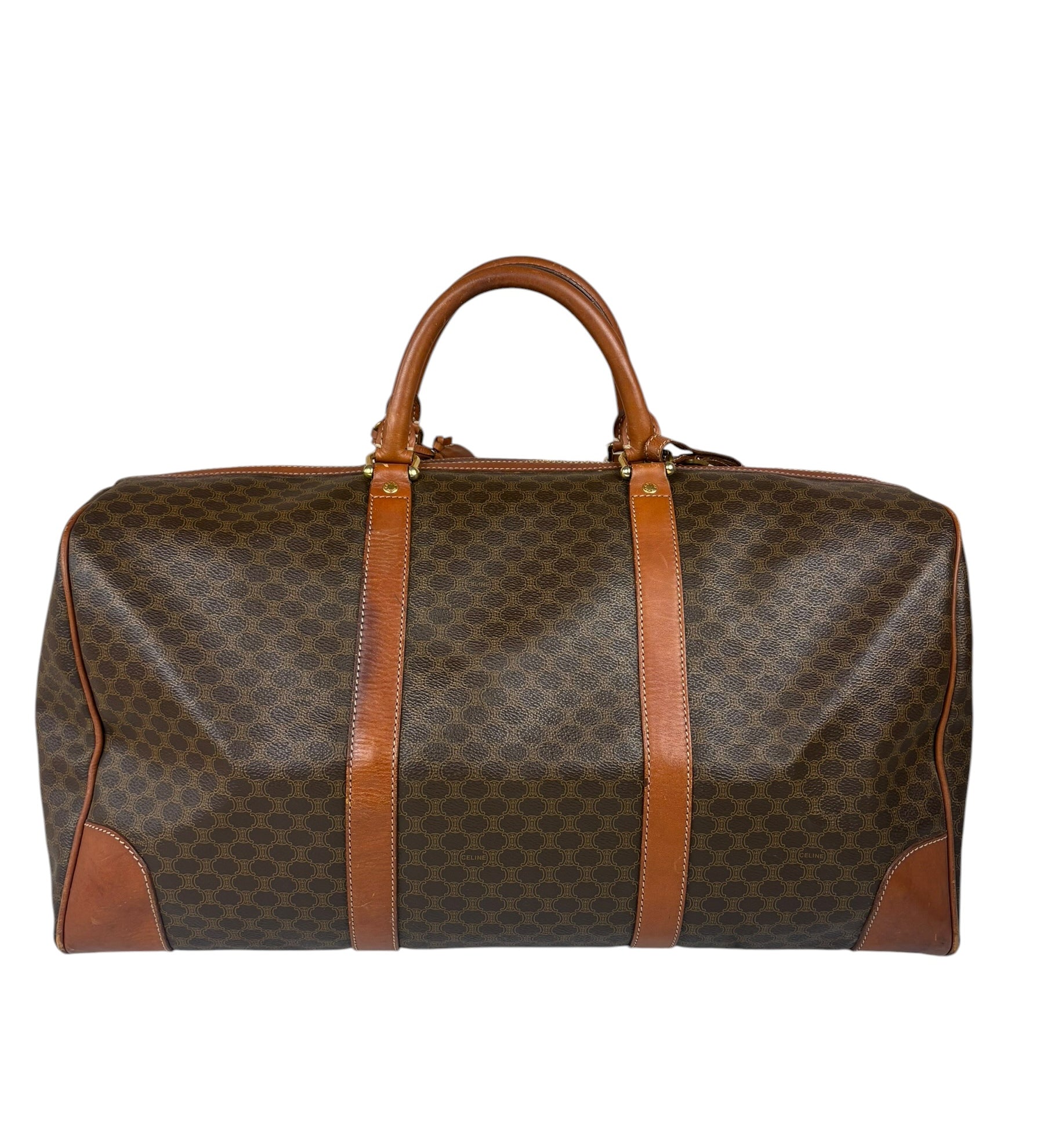 Celine Vintage Macadam Weekender Boston Bag