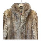Saga Brown Mink Fur/Fox Fur Trim Coat