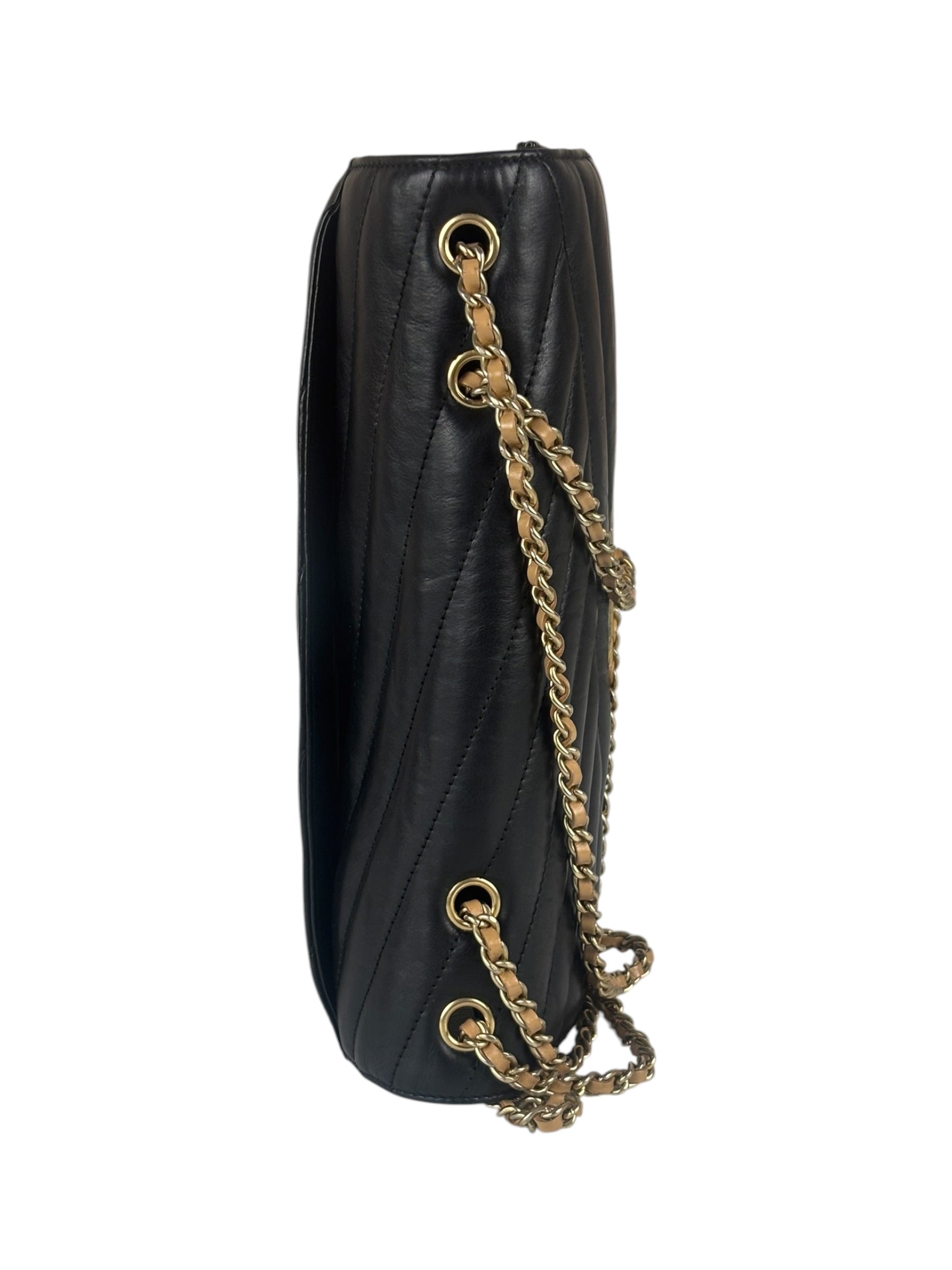 Chanel Black Leather Medium Gabrielle Flap Bag 2011