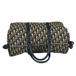 Christian Dior Vintage Navy Leather Trim Trotter Boston Bag