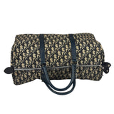 Christian Dior Vintage Navy Leather Trim Trotter Boston Bag