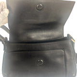 Ferragamo Vintage Black Leather Flap Shoulder Pochette
