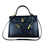 Hermes Kelly 32 Black Box Leather 1991