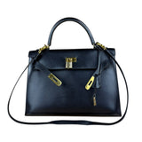 Hermes Kelly 32 Black Box Leather 1991
